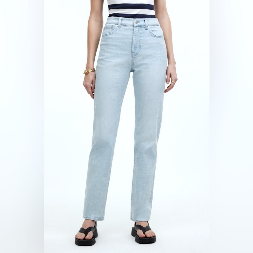 Women’s Madewell 90’s High Rise Straight Jeans Size 33P NWT Light Wash
